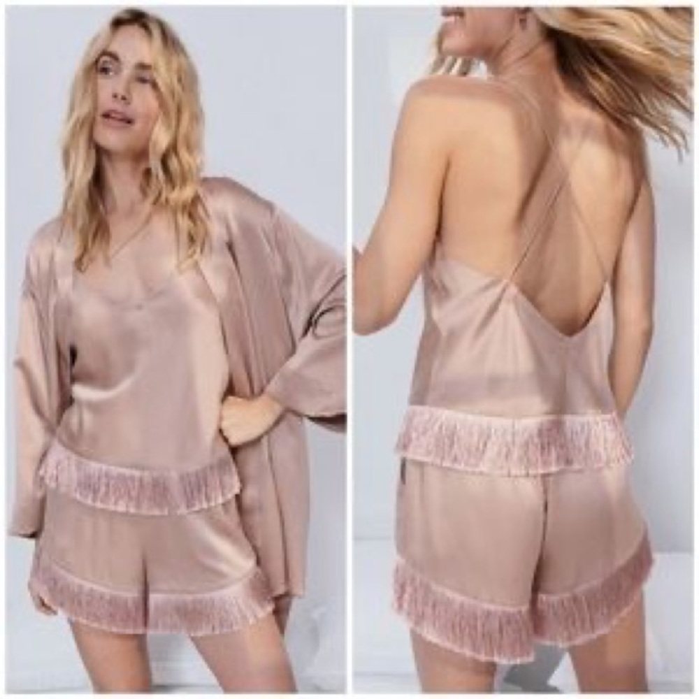 Lunya Silk Fringe Set